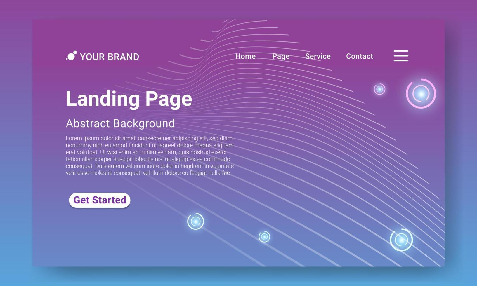 Landing Page Website Template Vector. Abstract colorful gradient. Vector illustration concepts of web page design for website and mobile website development. Easy to edit and customize.