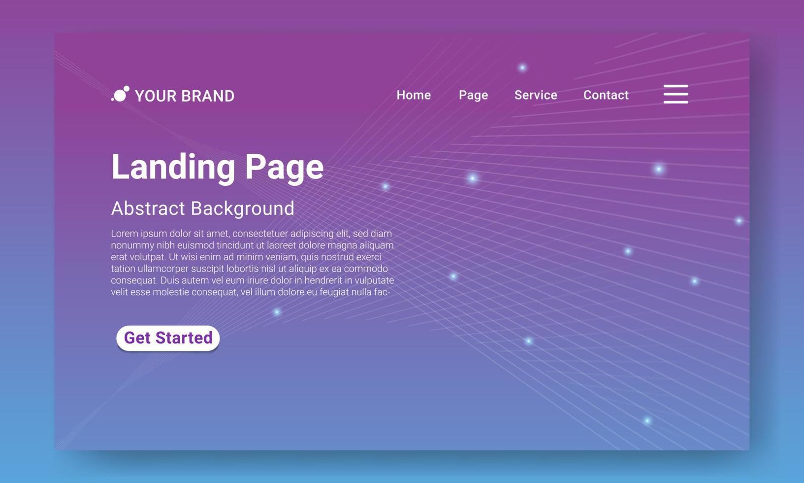 Landing Page Website Template Vector. Abstract colorful gradient. Vector illustration concepts of web page design for website and mobile website development. Easy to edit and customize.
