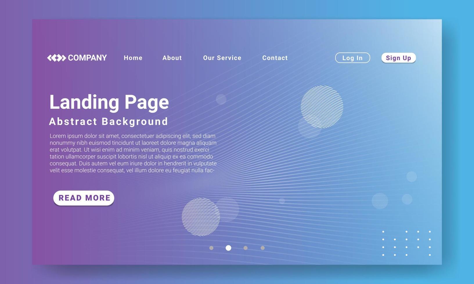 Minimal Landing Page Website Template. Abstract purple gradient geometric background with dynamic shapes, wave and geometric pattern. Design for website and mobile website development. vector