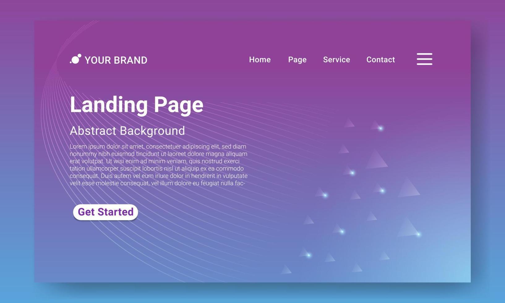 Landing Page Website Template Vector. Abstract colorful gradient. Vector illustration concepts of web page design for website and mobile website development. Easy to edit and customize.