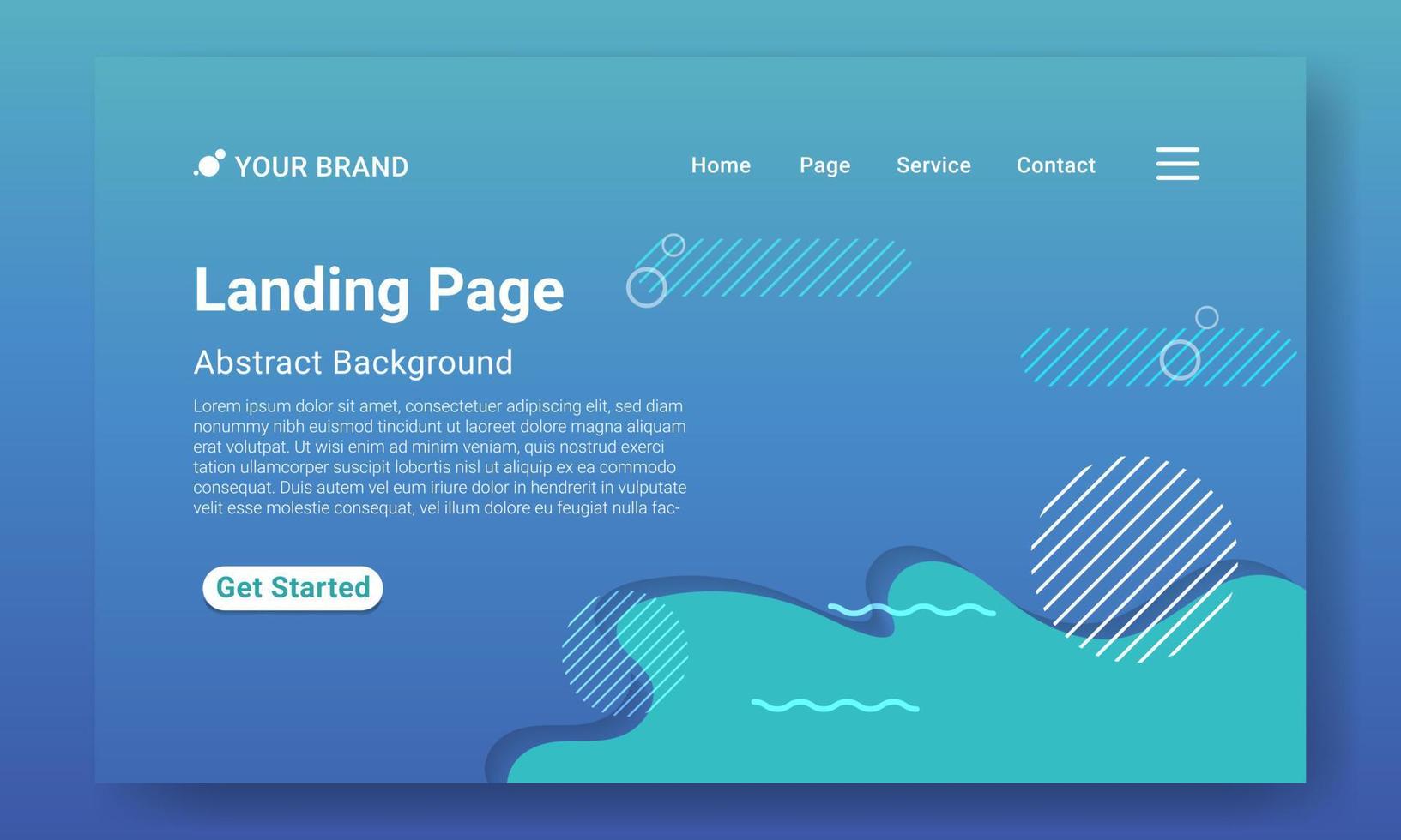 Landing Page Website Template Vector. Abstract colorful gradient. Design for website and mobile, Business Interface, Landing Web Page. vector