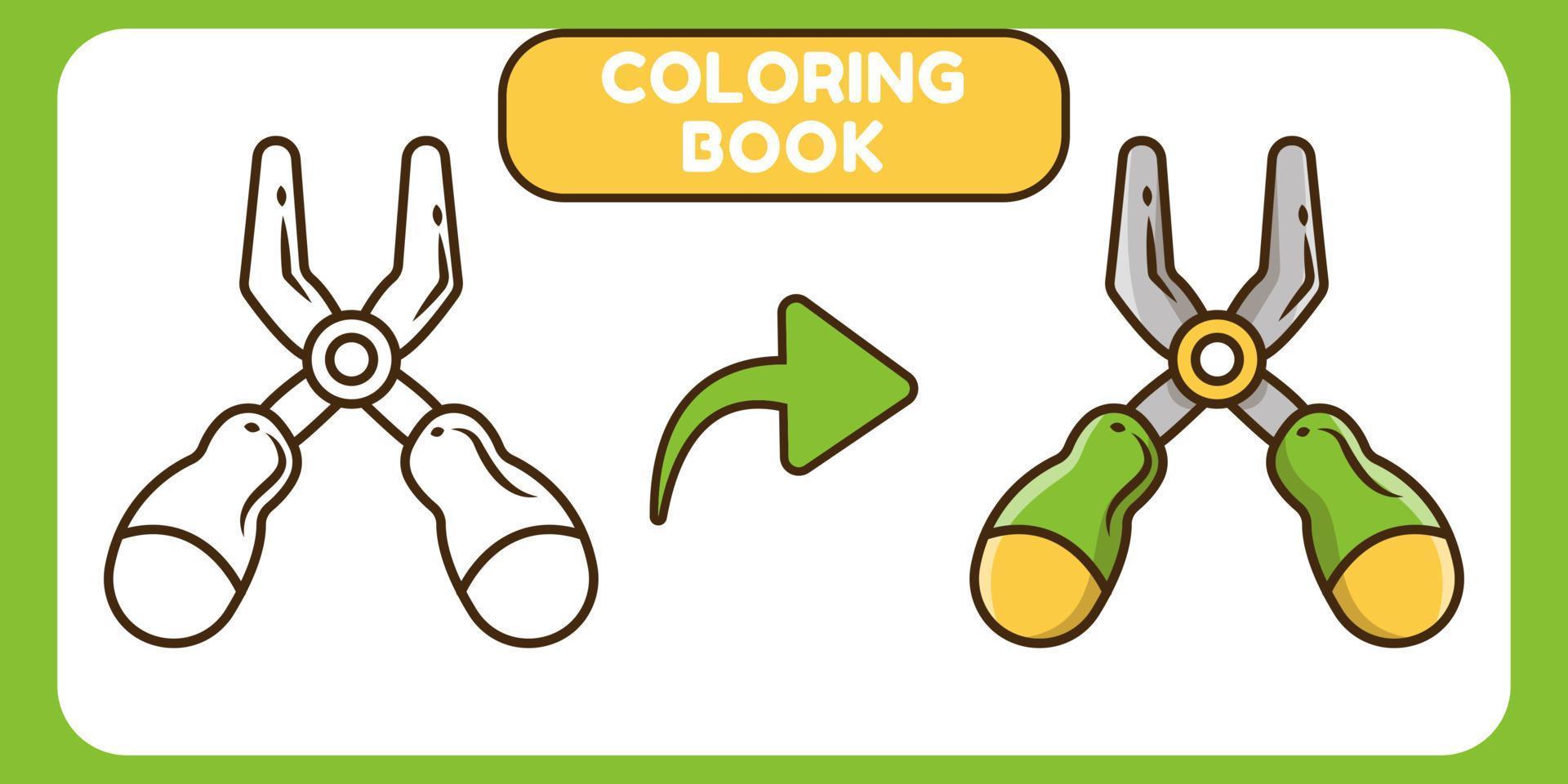 Cute pliers hand drawn cartoon doodle coloring book for kids vector