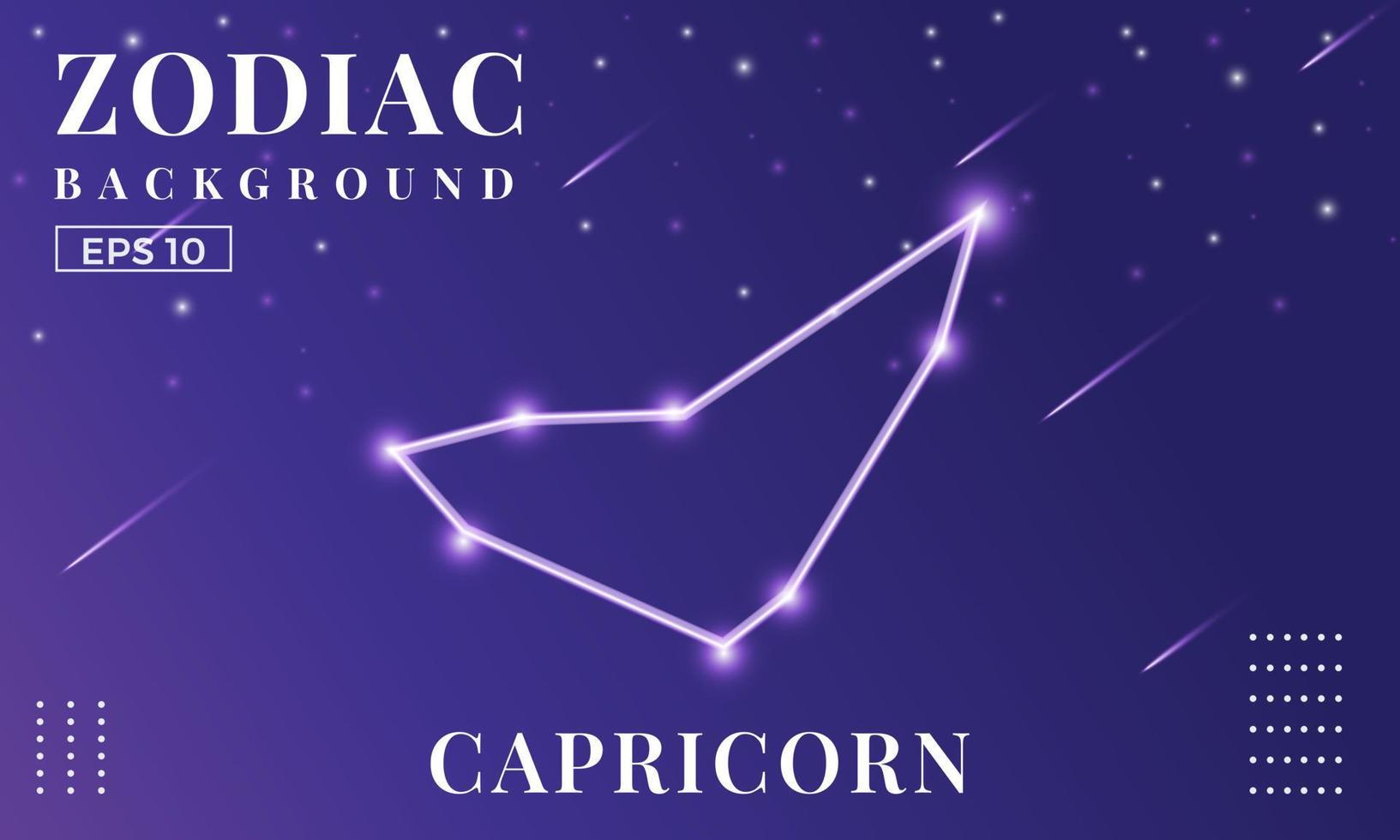Zodiac Capricorn background at night with beautiful shooting star and stars ornaments. Perfect for copybook brochures, school books, Notebook paper, book, magazine template. vector