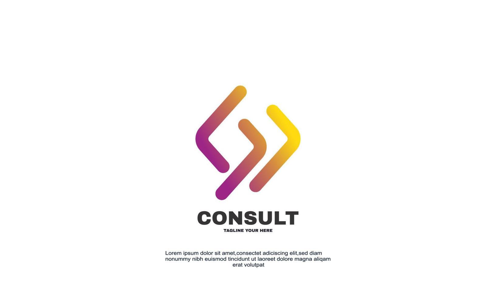 awesome creative consulting company logo icon vector isolated flat design