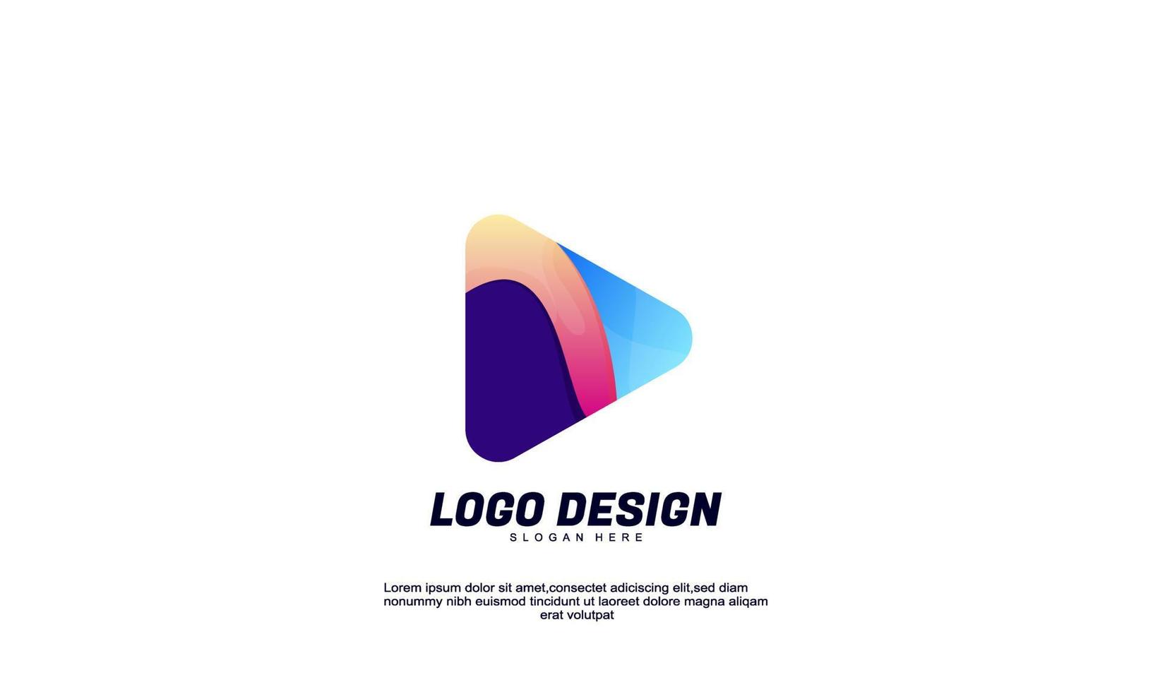 stock vector abstract creative idea triangle logo for business or company with colorful design template