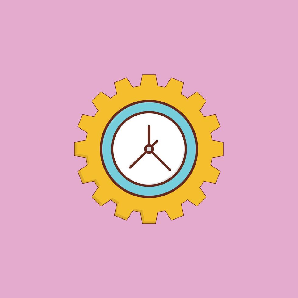 Ilustración de vector de tiempo sobre un fondo. símbolos de primera calidad. icono de color plano de línea vectorial para concepto y diseño gráfico.