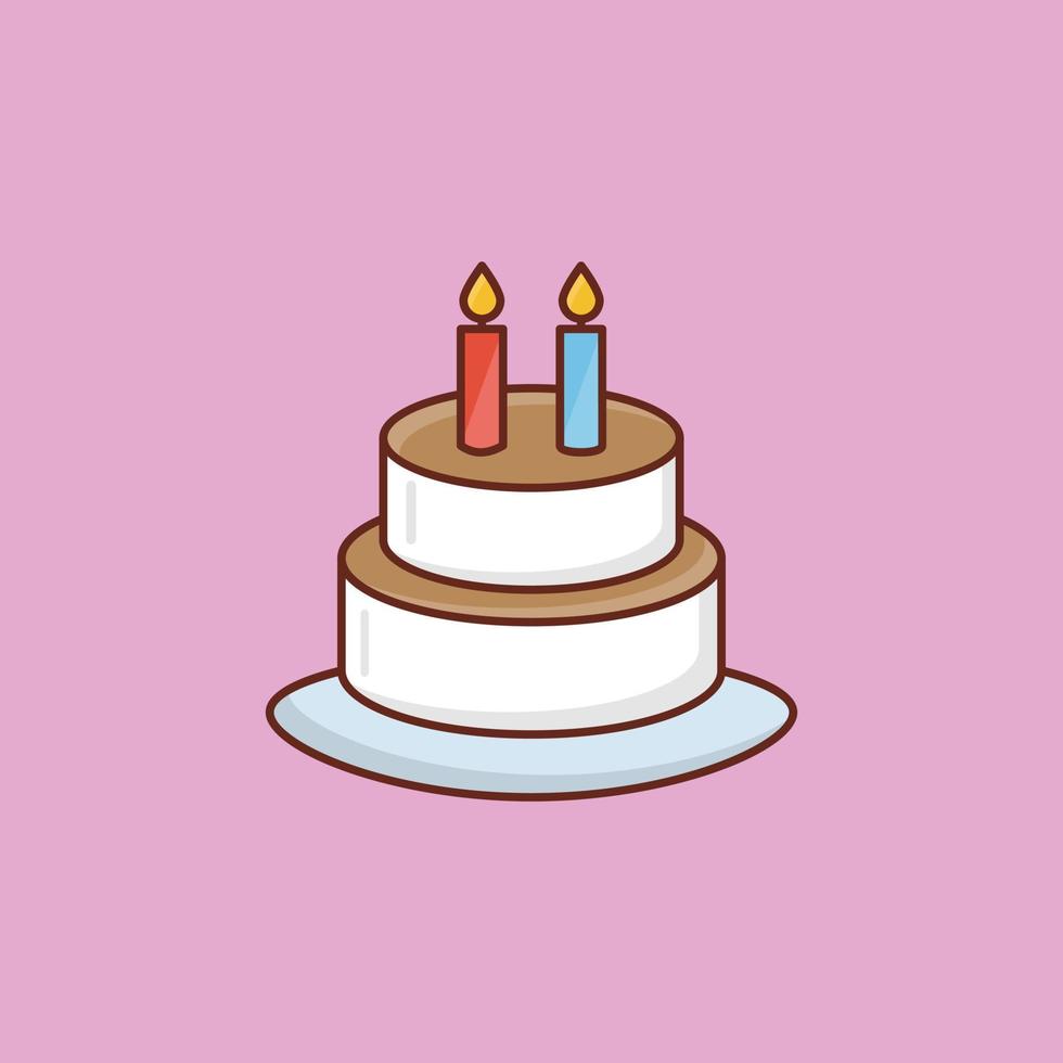 cake Vector illustration on a background. Premium quality symbols. Vector Line Flat color  icon for concept and graphic design.