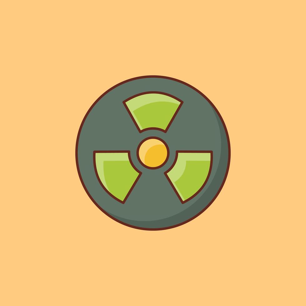 ilustración vectorial nuclear sobre un fondo. símbolos de primera calidad. icono de color plano de línea vectorial para concepto y diseño gráfico. vector