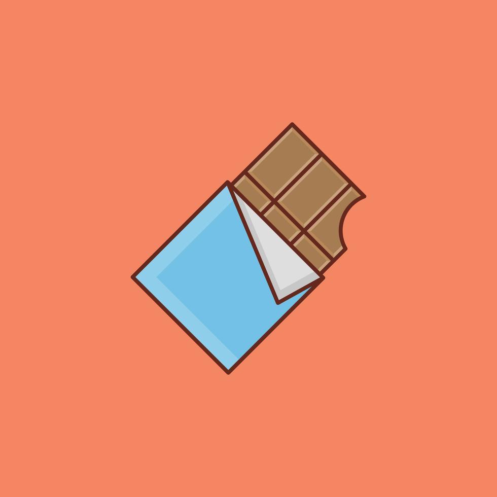 ilustración de vector de chocolate sobre un fondo. símbolos de primera calidad. icono de color plano de línea vectorial para concepto y diseño gráfico.