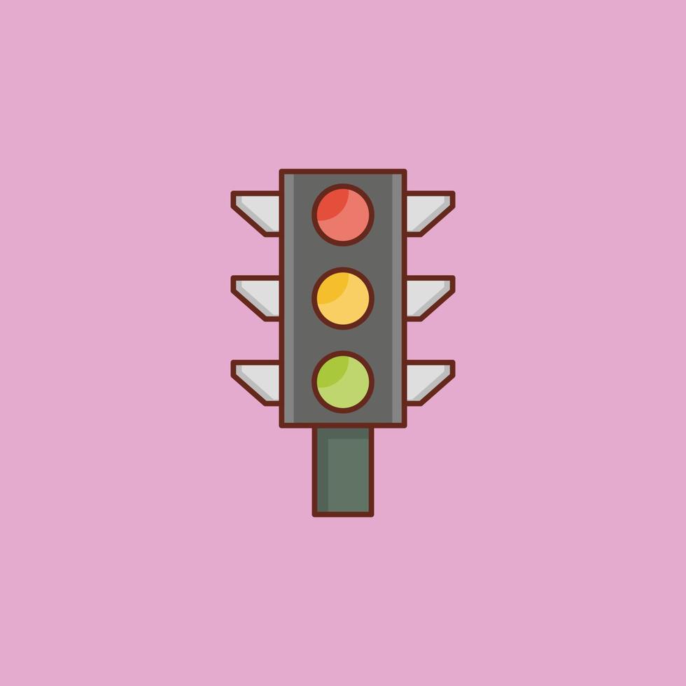 traffic lights Vector illustration on a background. Premium quality symbols. Vector Line Flat color  icon for concept and graphic design.