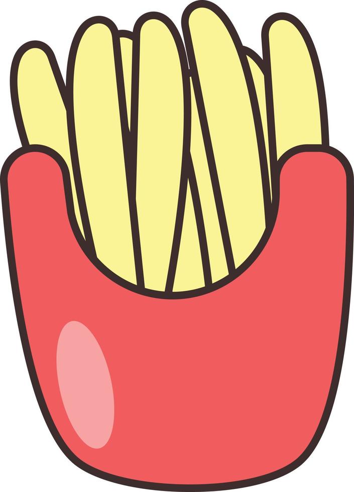 papas fritas ilustración vectorial sobre un fondo transparente. símbolos de primera calidad. icono de color plano de línea vectorial para concepto y diseño gráfico. vector