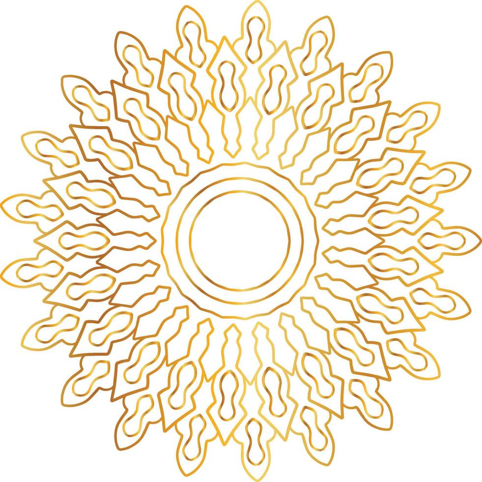 diseño de mandala dorado, aspecto real y arte de diseño, vintage, tradicional vector