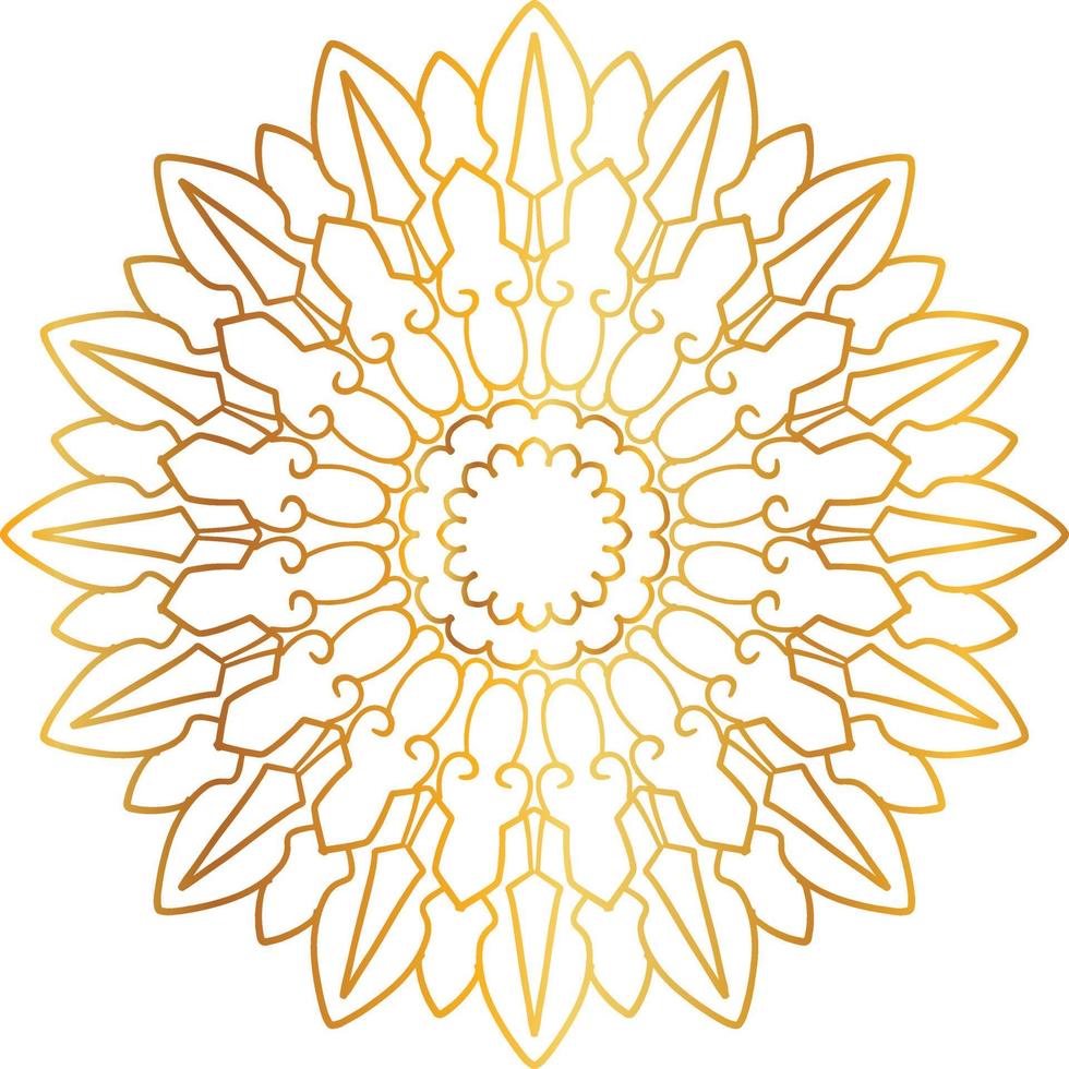 diseño de mandala con ilustraciones doradas, vintage, real, círculo, flor vector