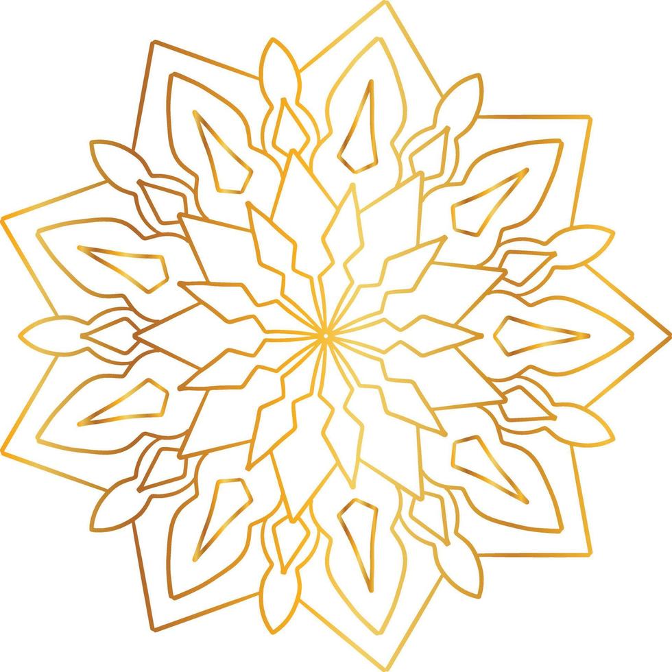 diseño de mandala con ilustraciones doradas, vintage, real, círculo, flor vector