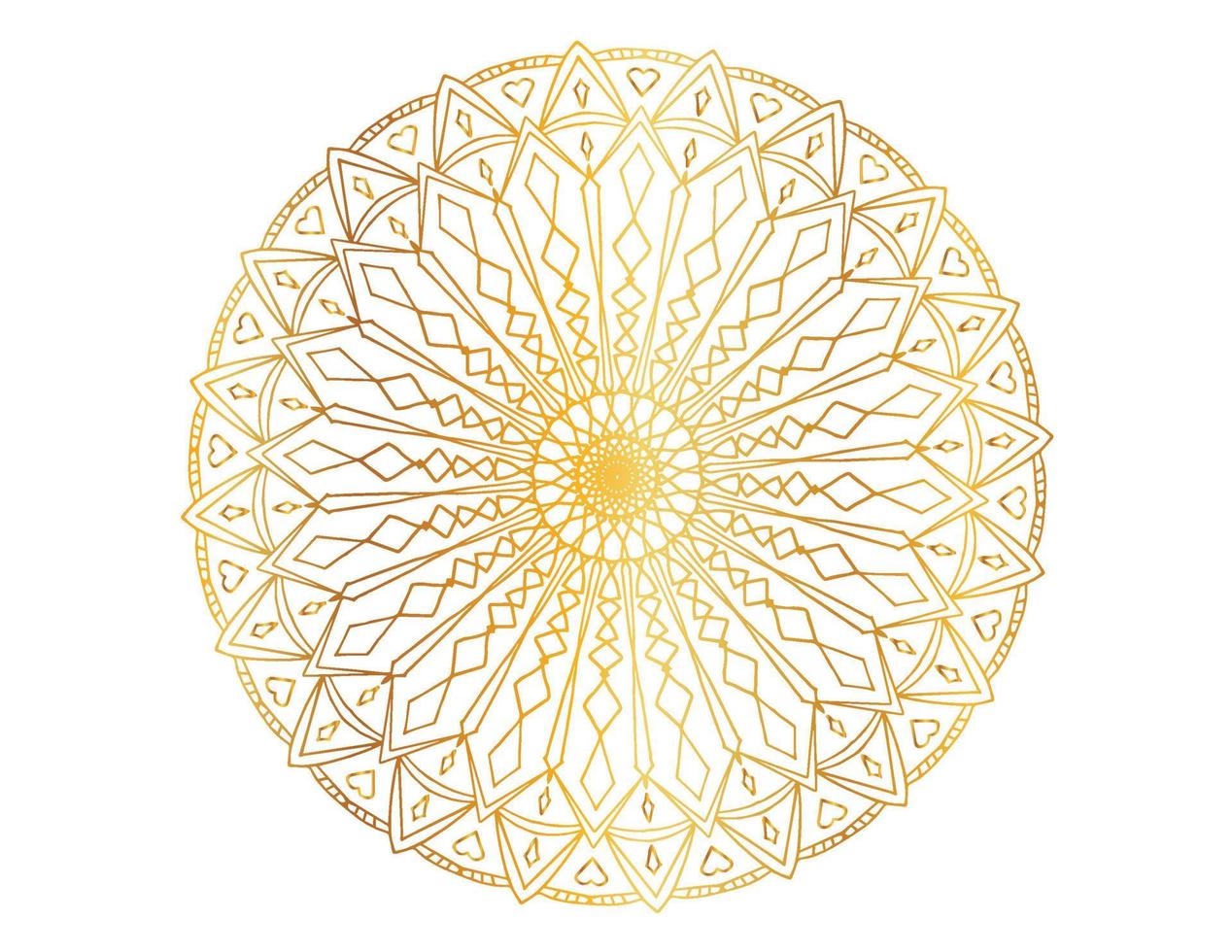 diseño de mandala dorado, aspecto real y arte de diseño, vintage, tradicional vector