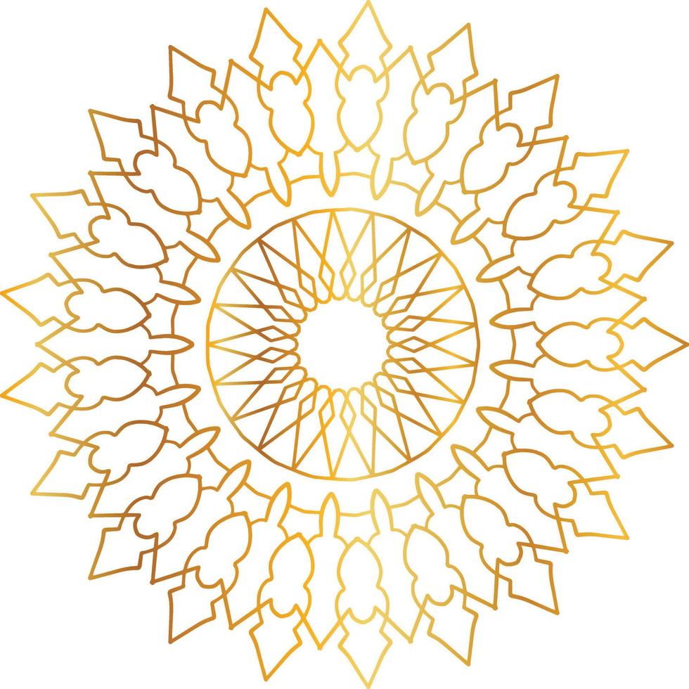 diseño de mandala dorado, aspecto real y arte de diseño, vintage, tradicional vector