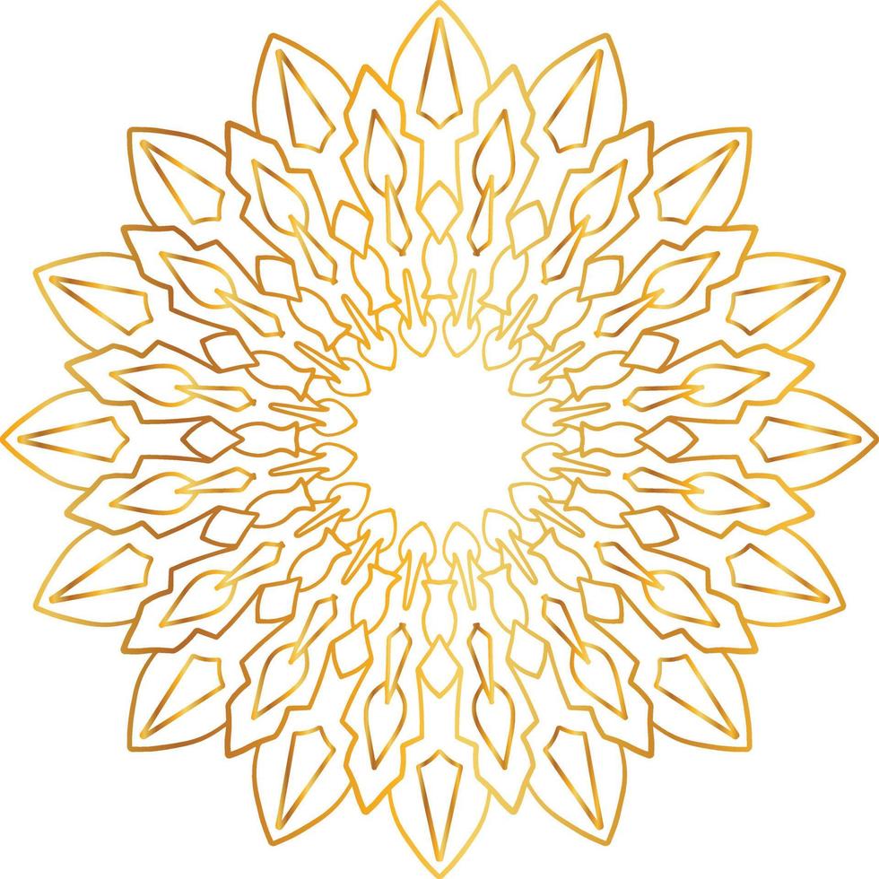 diseño de mandala con ilustraciones doradas, vintage, real, círculo, flor vector