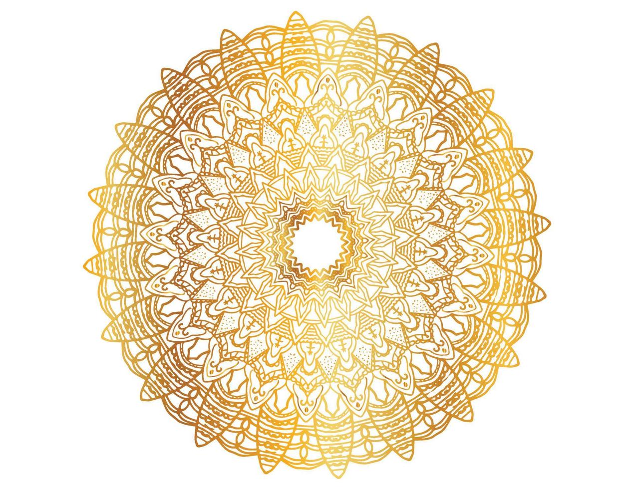 diseño de mandala con ilustraciones doradas, vintage, real, círculo, flor vector