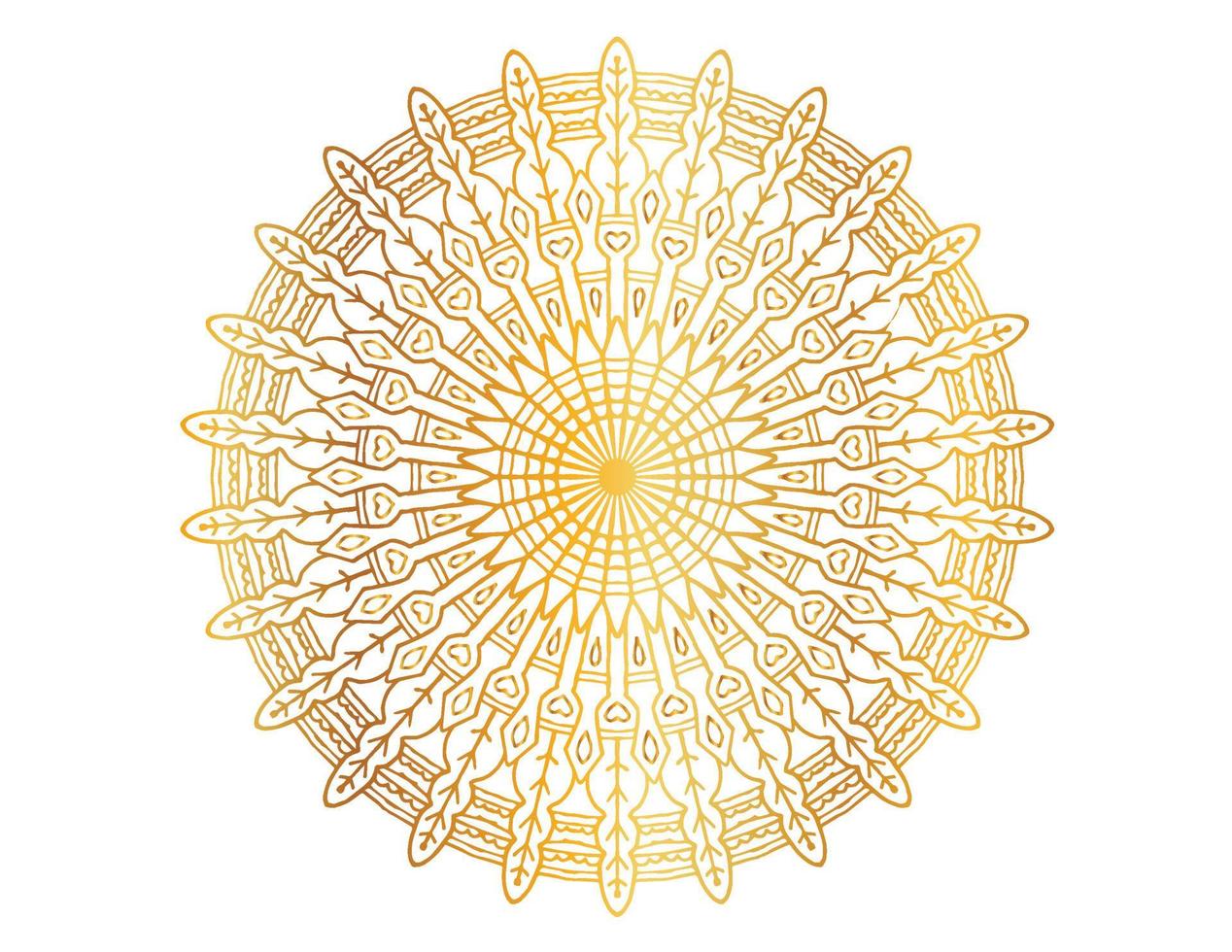 diseño de mandala con ilustraciones doradas, vintage, real, círculo, flor vector