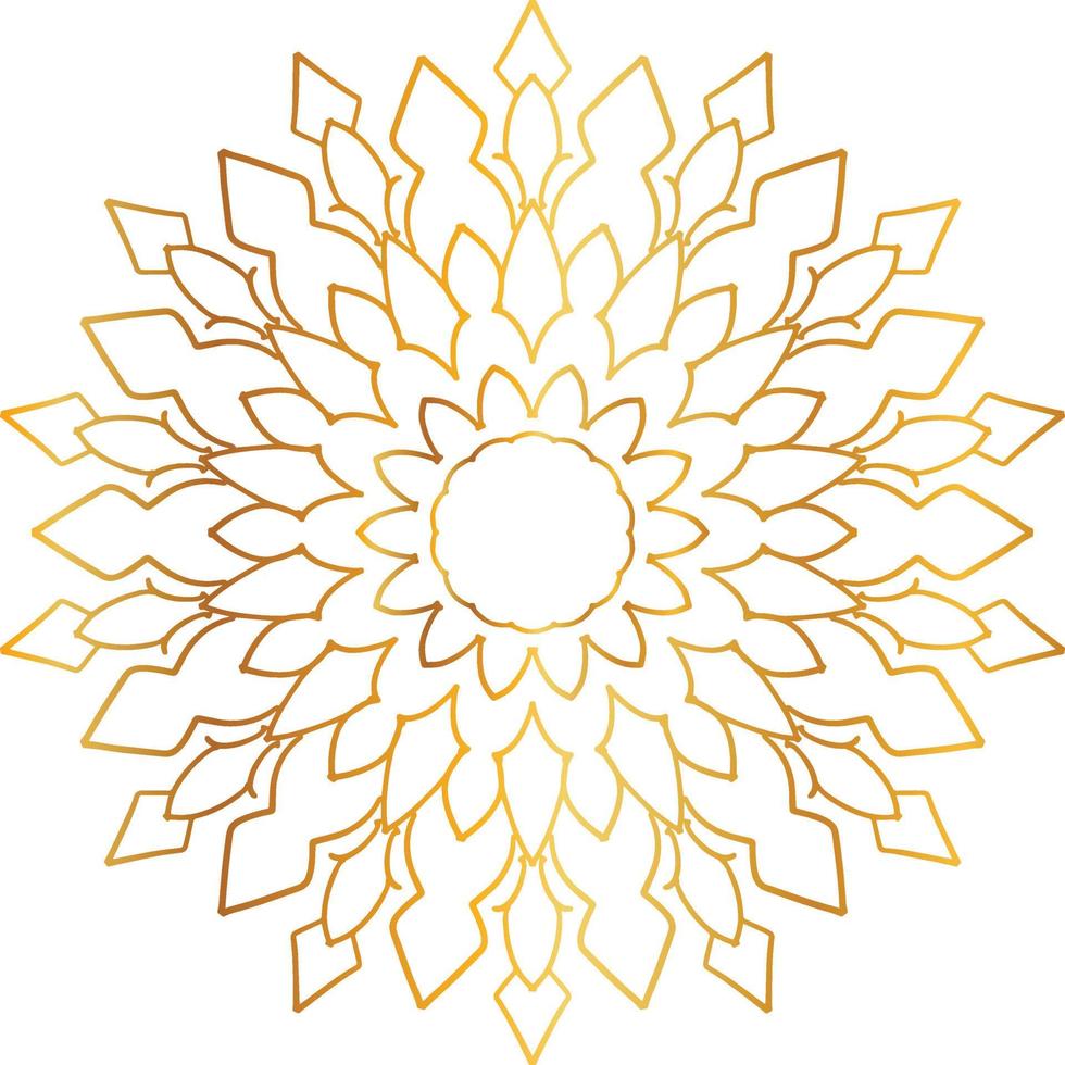 diseño de mandala dorado, aspecto real y arte de diseño, vintage, tradicional vector