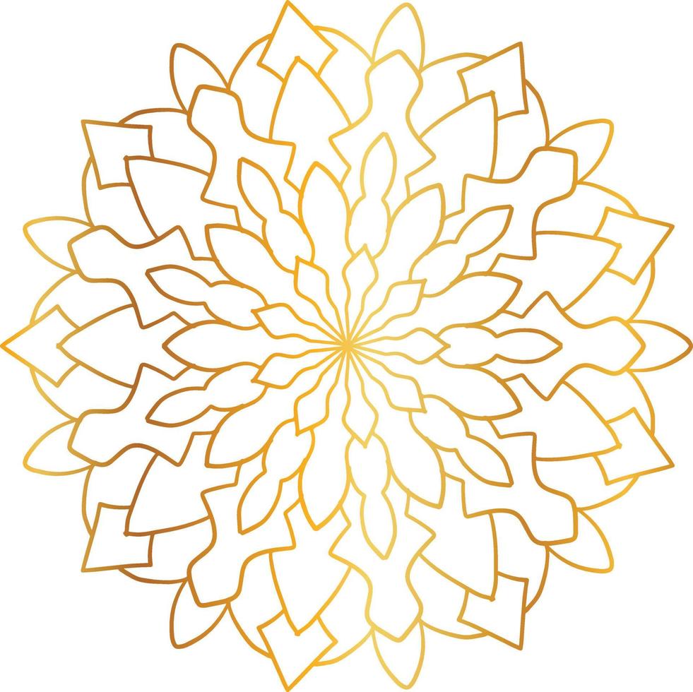 diseño de mandala dorado, aspecto real y arte de diseño, vintage, tradicional vector