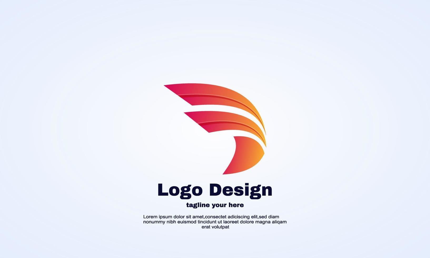 material de plantilla de vector de logotipo de icono de ala de avión de negocios de empresa abstracta