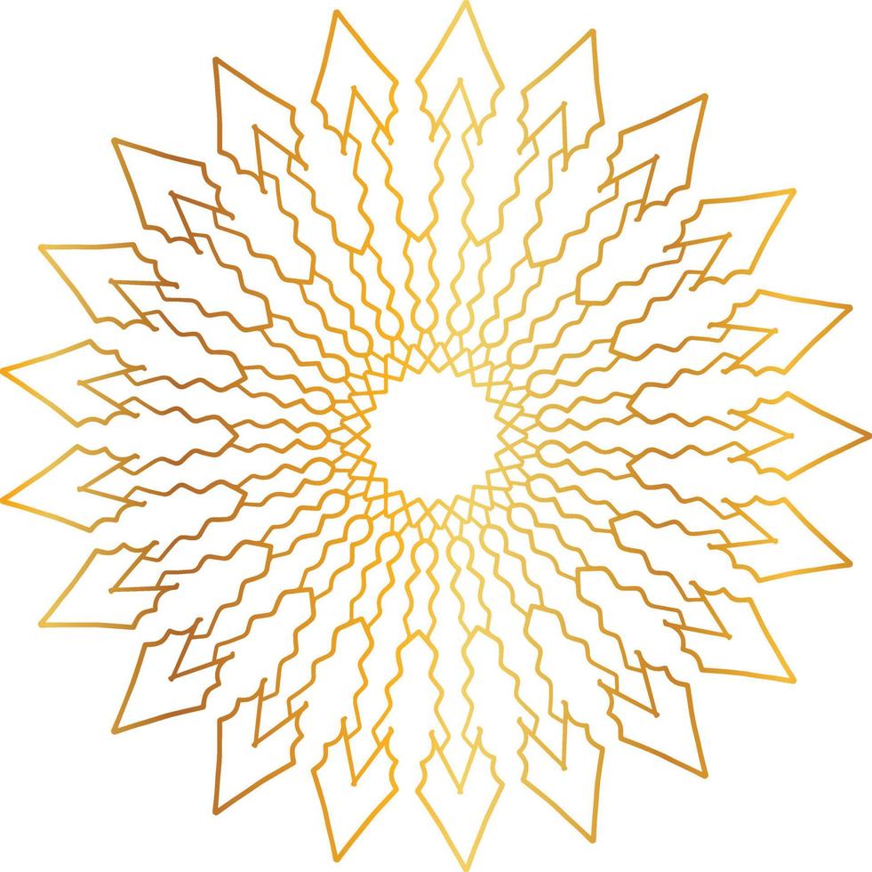 diseño de mandala dorado, aspecto real y arte de diseño, vintage, tradicional vector