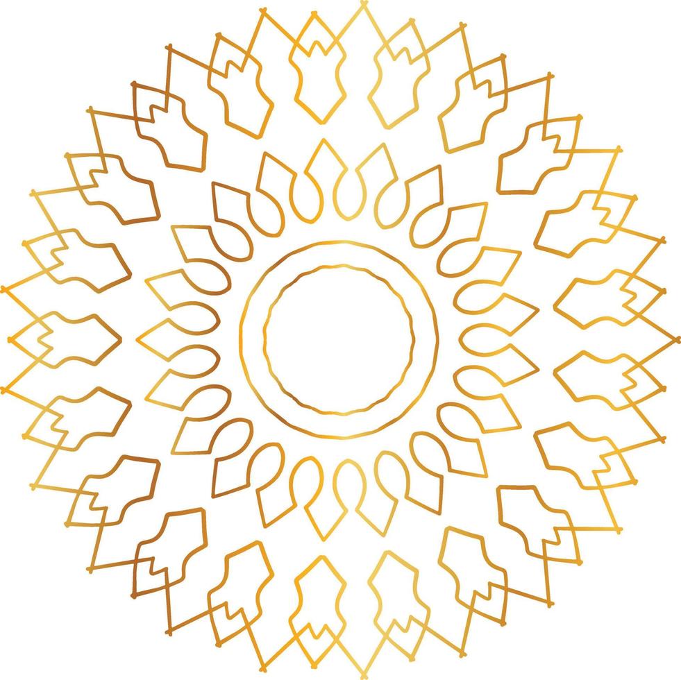 diseño de mandala dorado, aspecto real y arte de diseño, vintage, tradicional vector