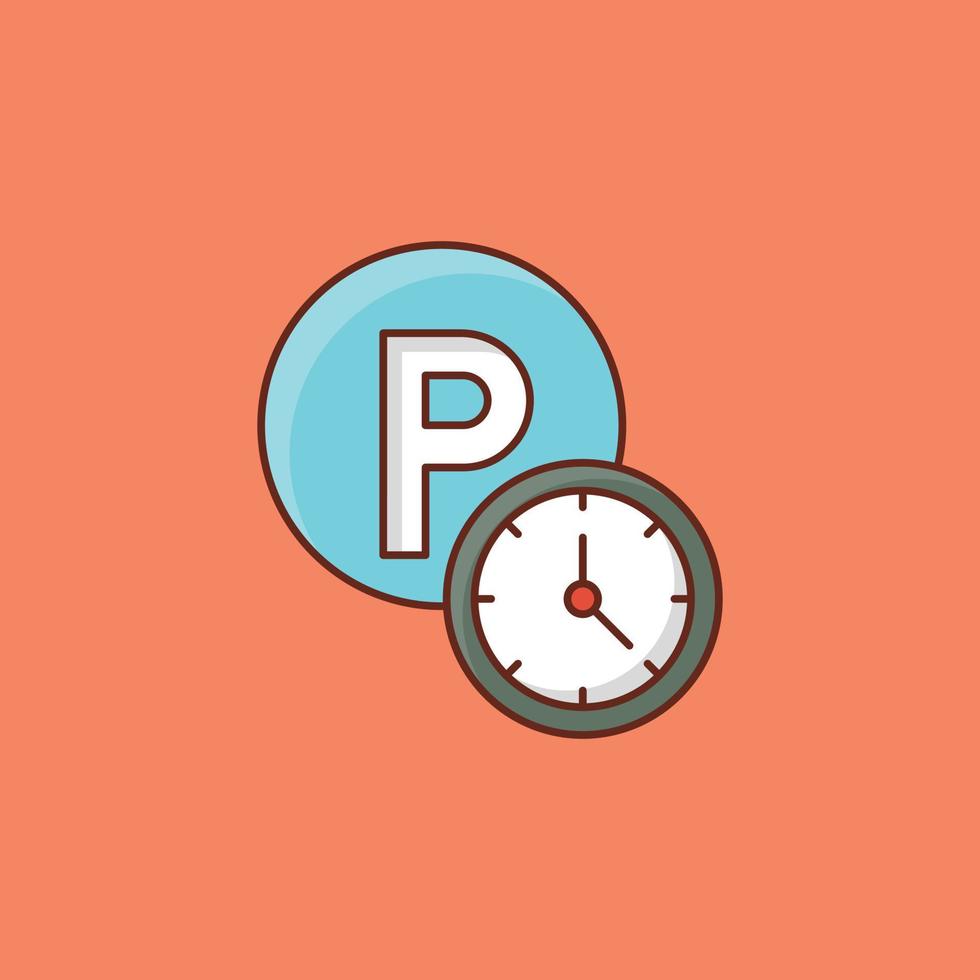 parking time Vector illustration on a background. Premium quality symbols. Vector Line Flat color  icon for concept and graphic design.