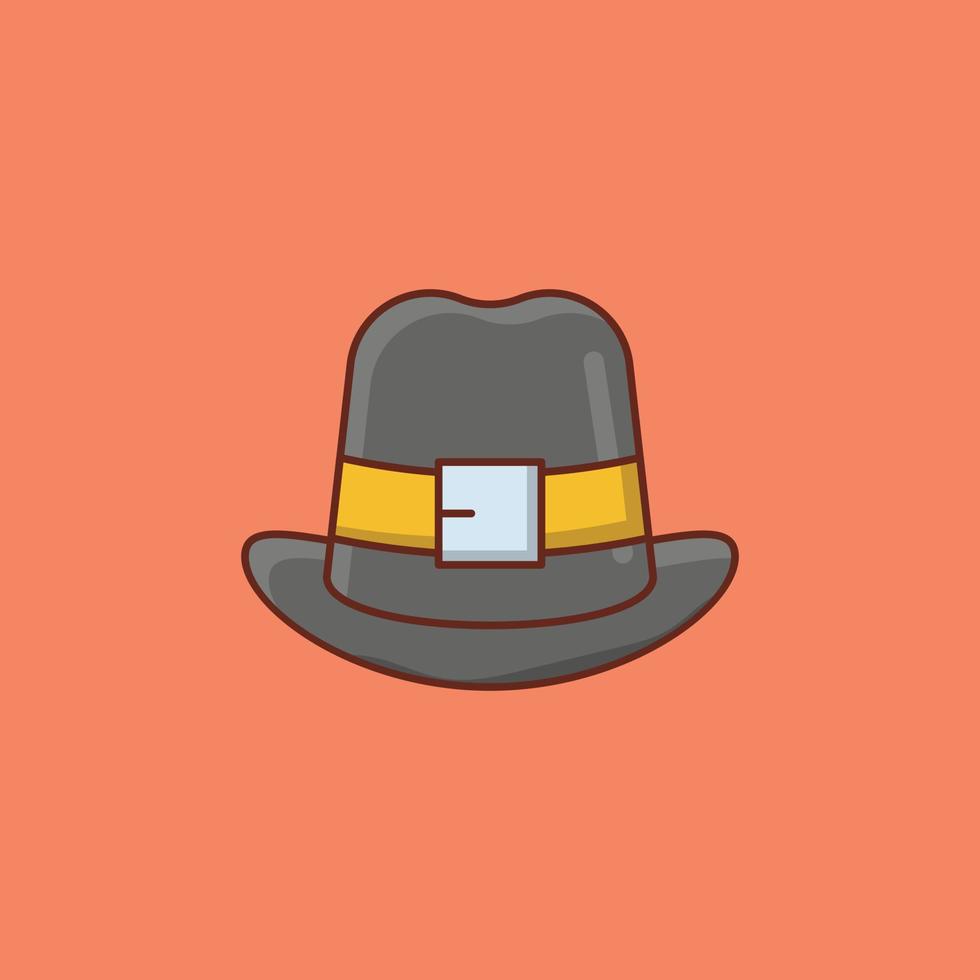 ilustración de vector de sombrero sobre un fondo. símbolos de primera calidad. icono de color plano de línea vectorial para concepto y diseño gráfico.