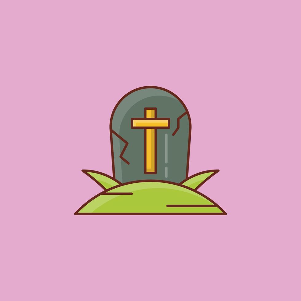 ilustración vectorial grave sobre un fondo. símbolos de primera calidad. icono de color plano de línea vectorial para concepto y diseño gráfico. vector