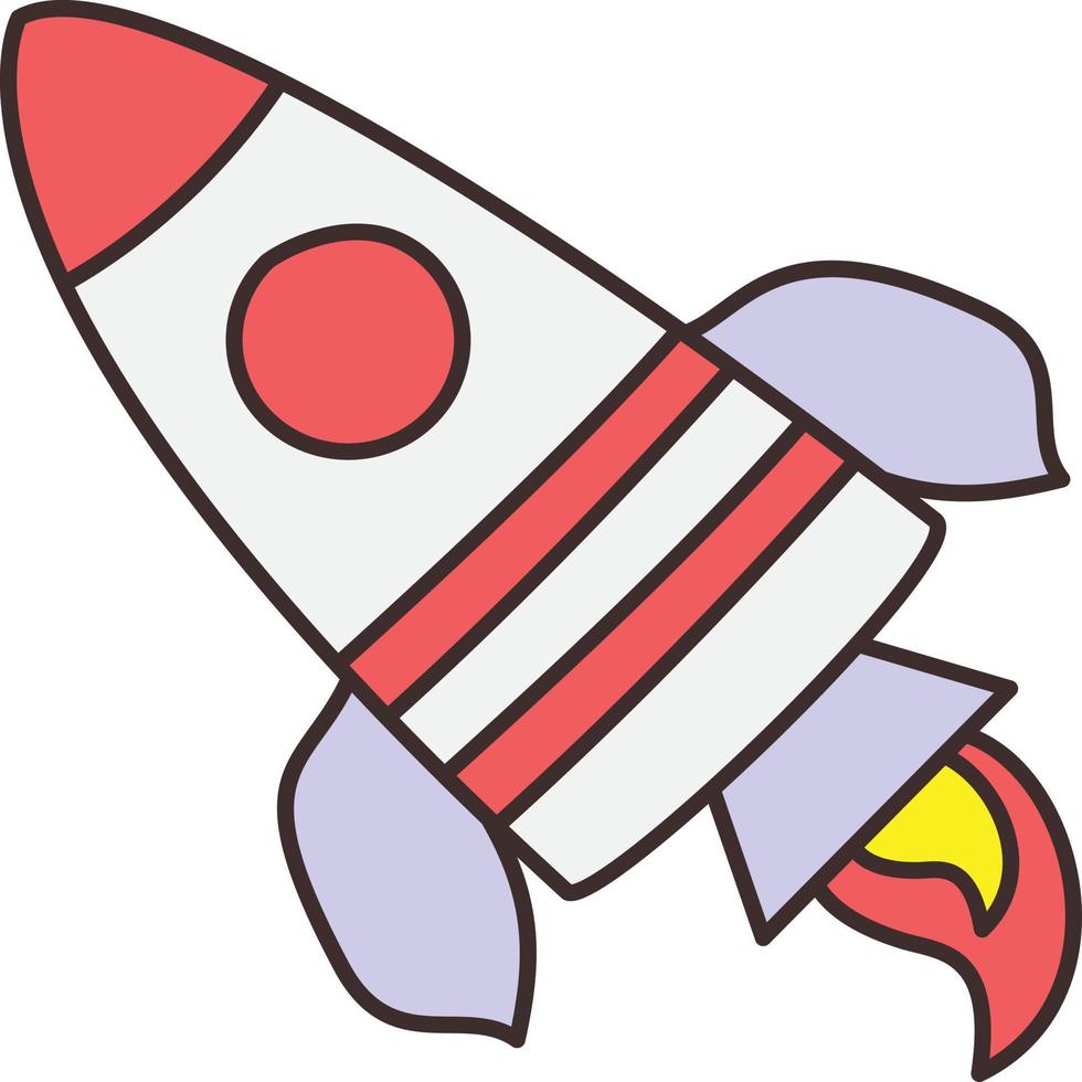 Ilustración de vector de cohete sobre un fondo transparente. símbolos de primera calidad. icono de color plano de línea vectorial para concepto y diseño gráfico.