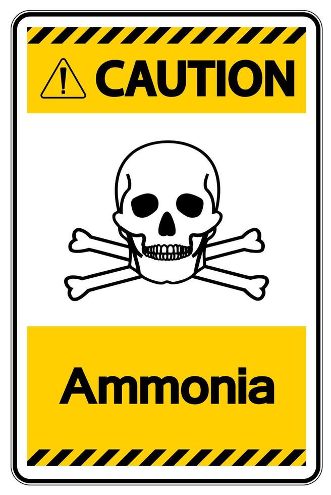 Caution Ammonia Symbol Sign On White Background vector