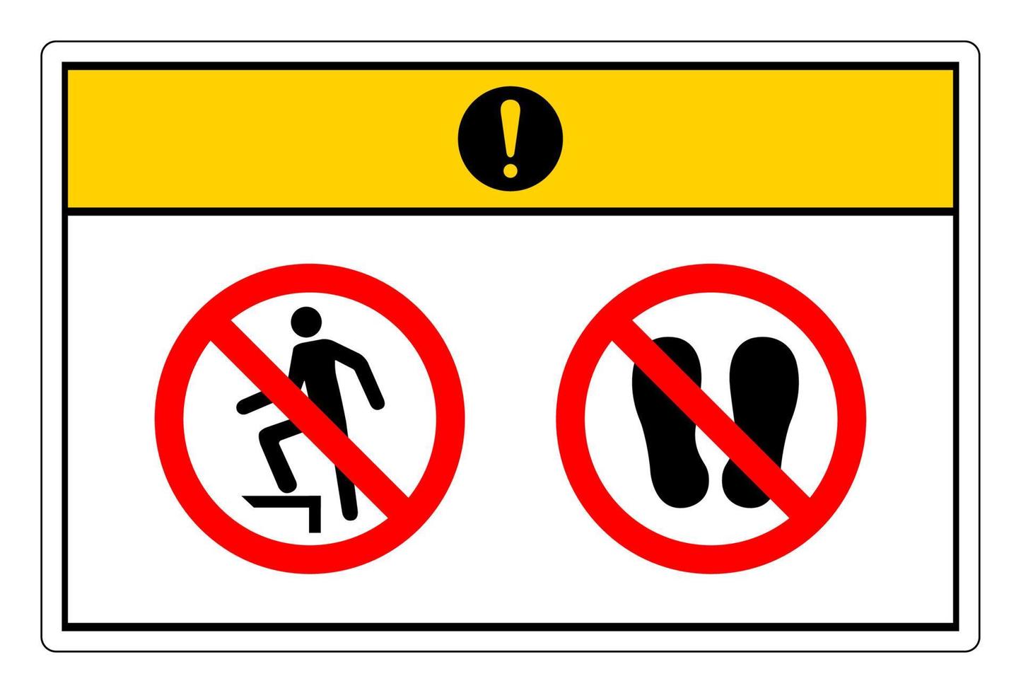 Caution Do Not Step Symbol Sign On White Background vector