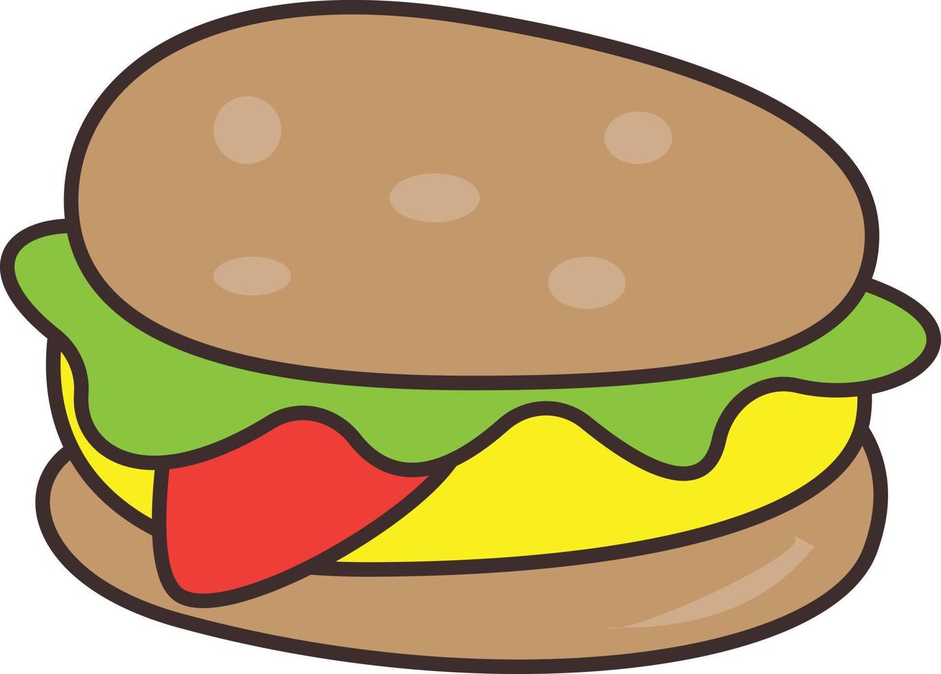 burger Vector illustration on a transparent background. Premium quality symbols. Vector Line Flat color  icon for concept and graphic design.