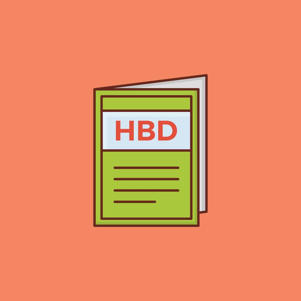 HBD card Vector illustration on a background. Premium quality symbols. Vector Line Flat color  icon for concept and graphic design.