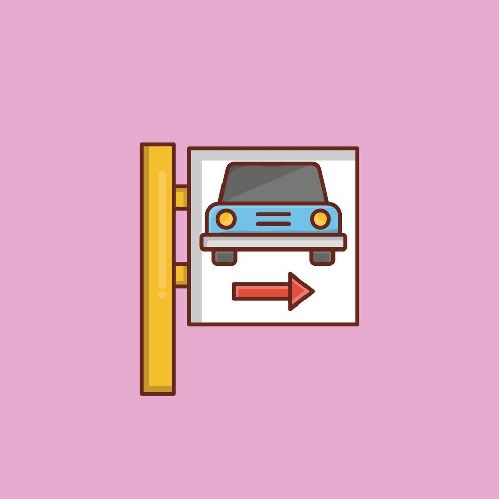 Ilustración de vector de tablero de estacionamiento sobre un fondo. símbolos de primera calidad. icono de color plano de línea vectorial para concepto y diseño gráfico.