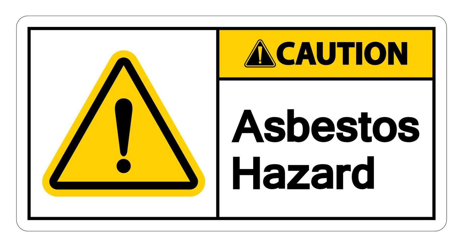 Precaución signo de símbolo de peligro de asbesto sobre fondo blanco. vector