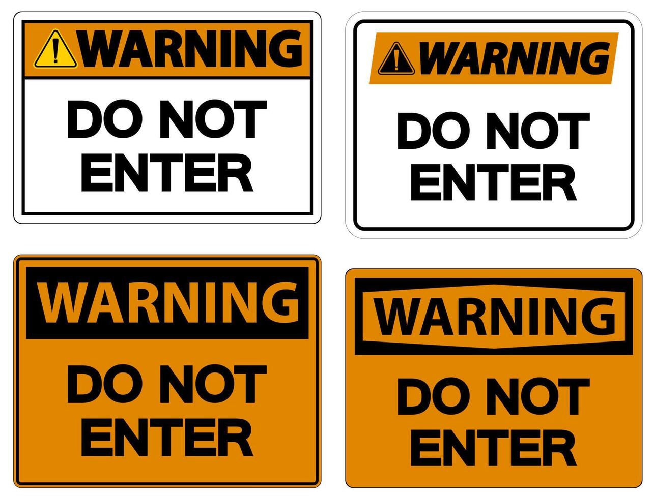 Warning Do Not Enter Symbol On White Background vector