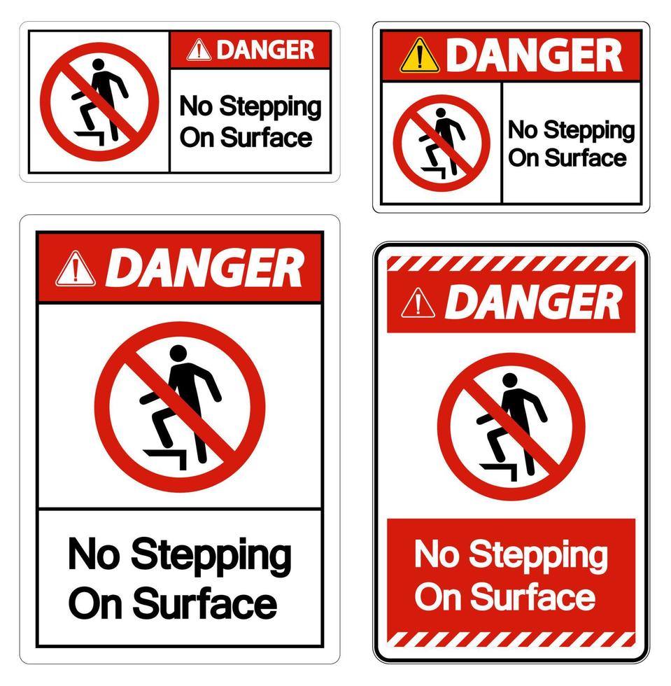 Danger No Stepping On Surface Symbol Sign vector