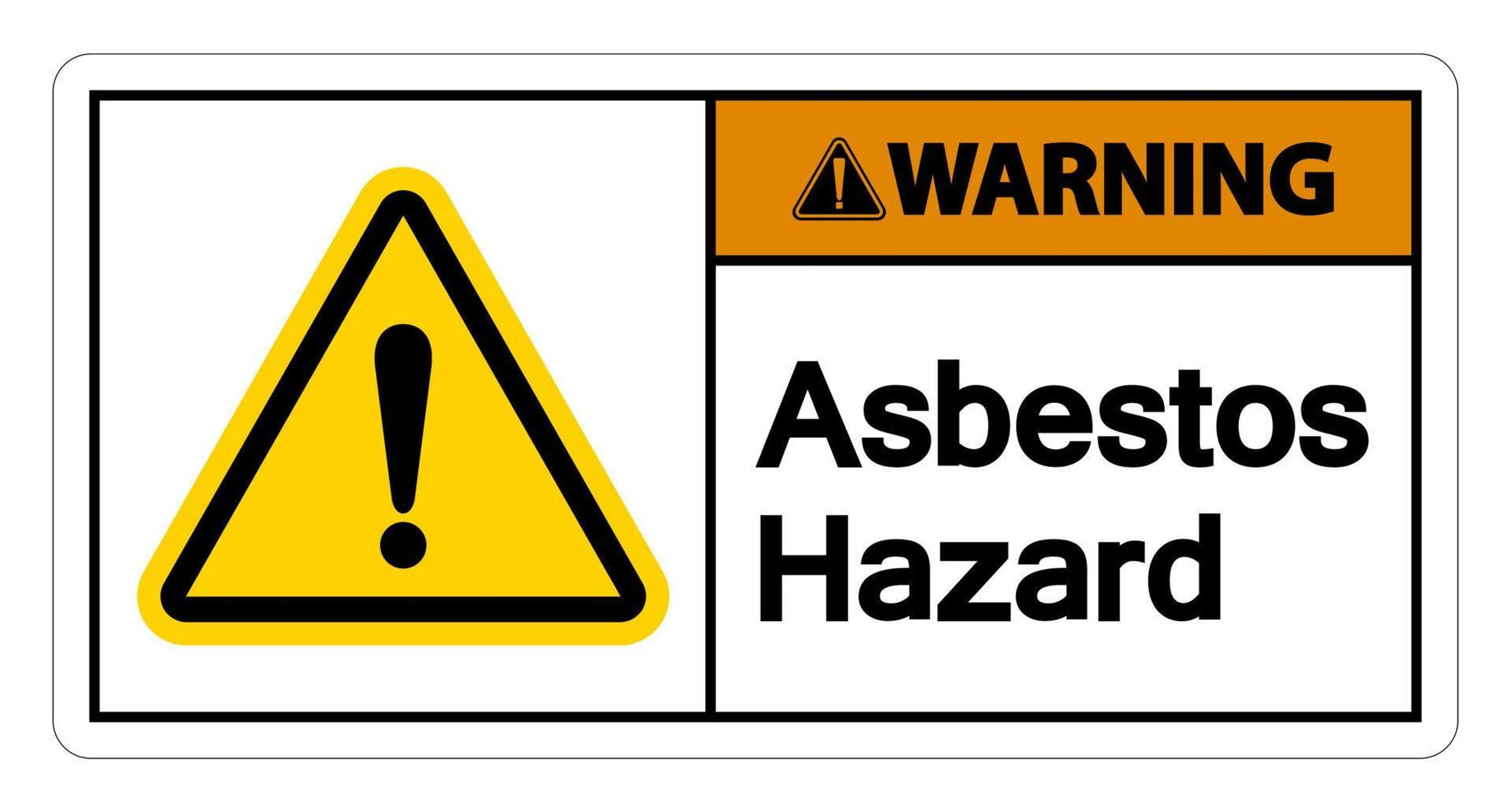 Warning Asbestos Hazard Symbol Sign On White Background vector