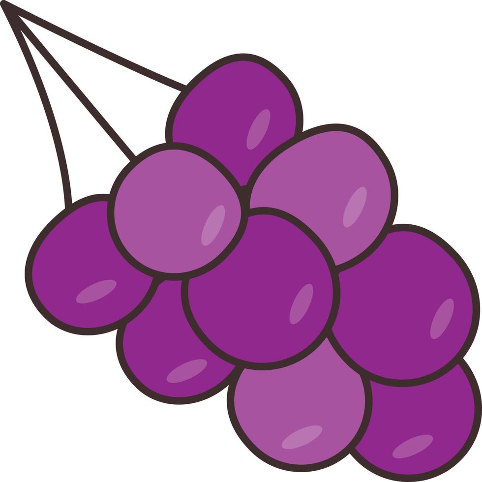 Ilustración de vector de uvas sobre un fondo transparente. símbolos de primera calidad. icono de color plano de línea vectorial para concepto y diseño gráfico.