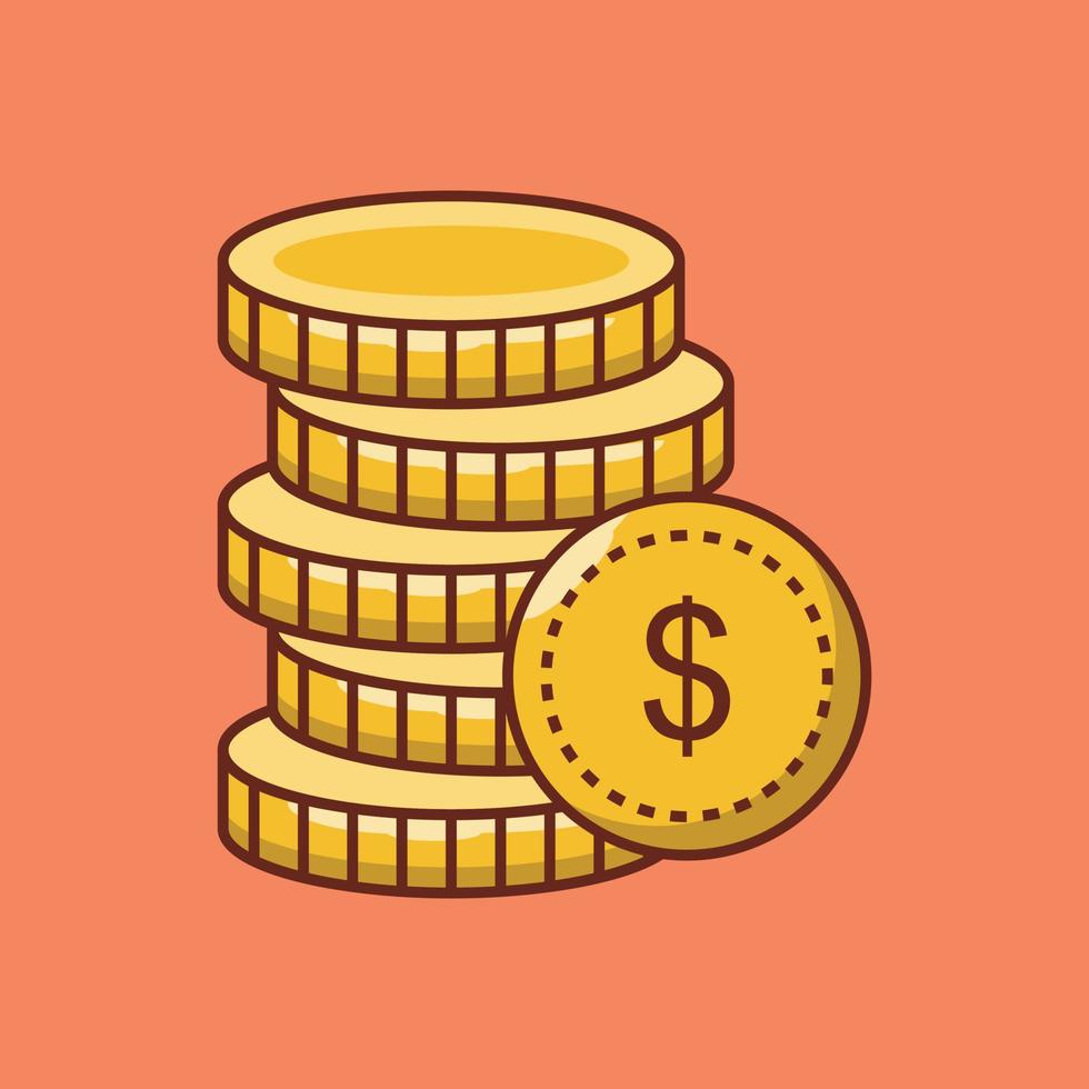 coins Vector illustration on a background. Premium quality symbols. Vector Line Flat color  icon for concept and graphic design.