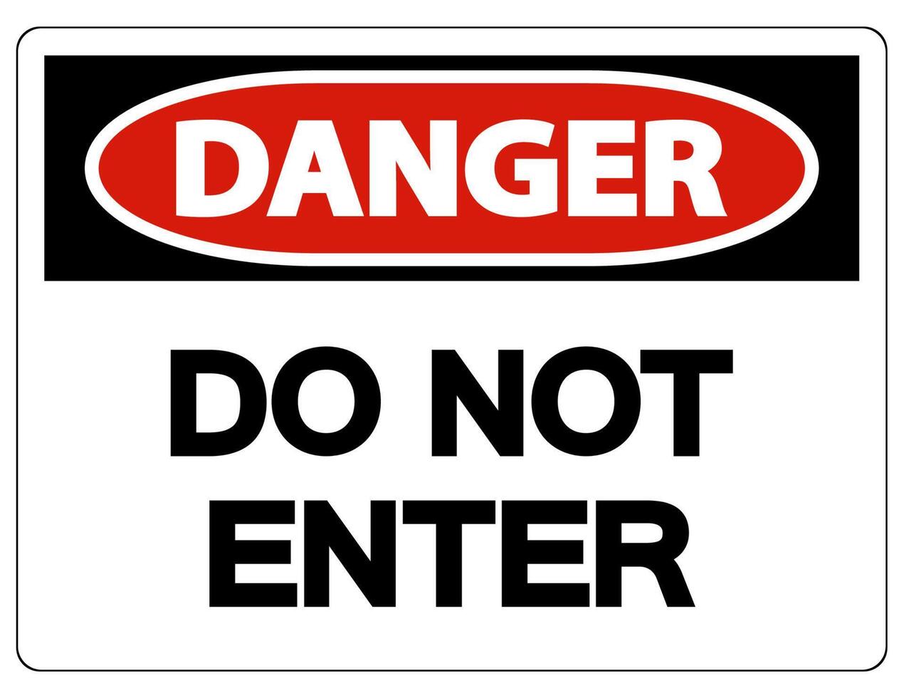 Danger Do Not Enter Symbol On White Background vector