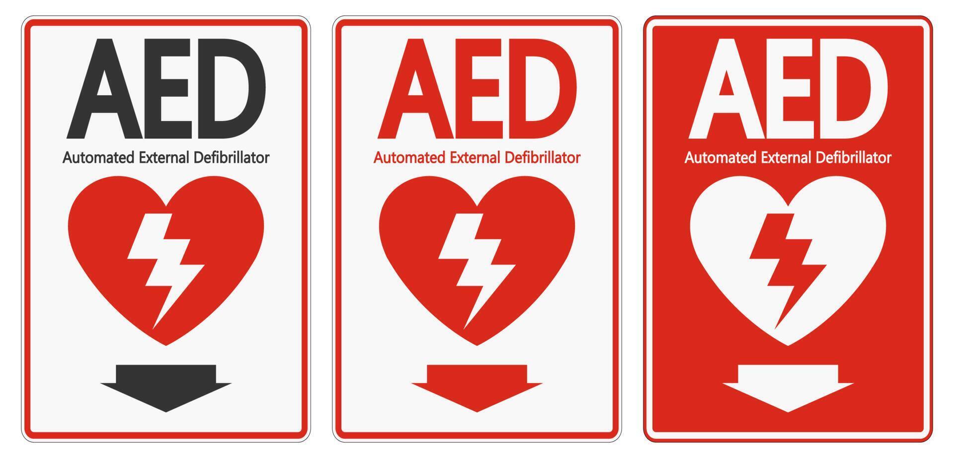 Symbol AED Sign label on white background vector