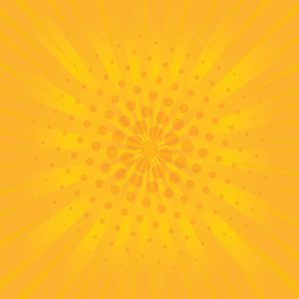 vector de color amarillo de puntos de semitono de fondo cómico