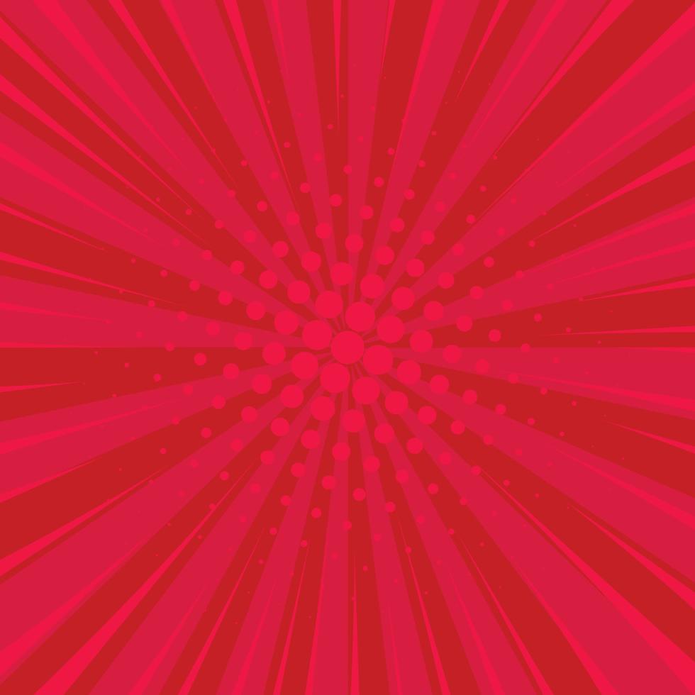 vector de color rojo de puntos de semitono de fondo cómico