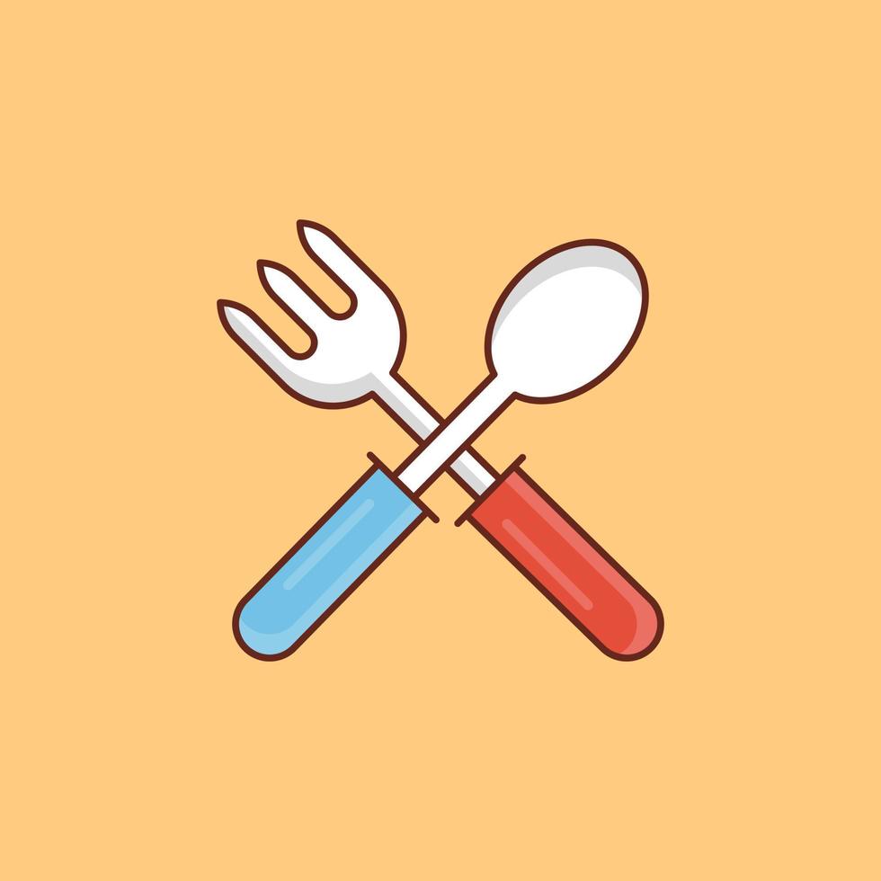 fork Vector illustration on a background. Premium quality symbols. Vector Line Flat color  icon for concept and graphic design.