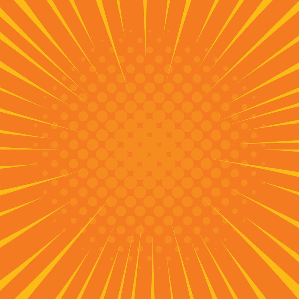 vector de color amarillo de puntos de semitono de fondo cómico