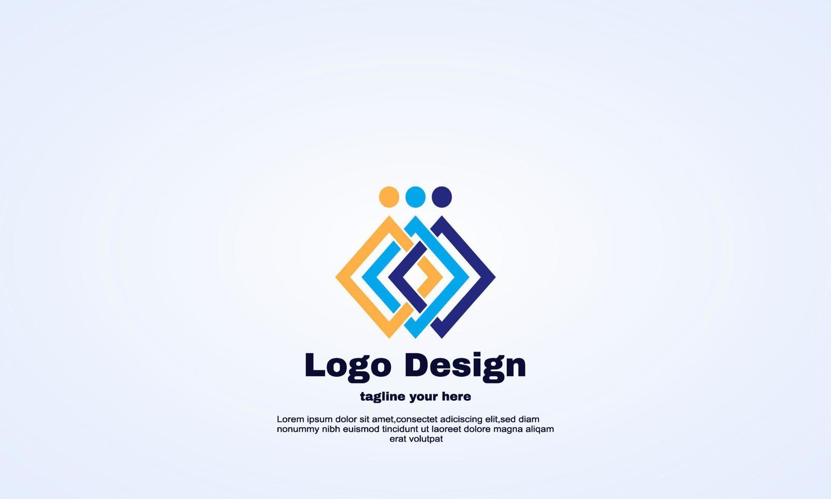 stock abstract idea Family link logo design template vector